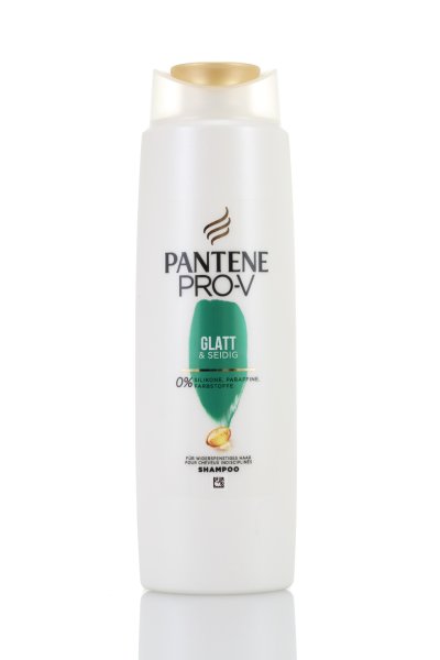 Pantene Pro-V Glatt und Seidig Shampoo 300 Milliliter Inhaltsangabe Rückansicht
