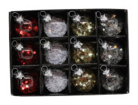 Weihnachtskugeln Glas 12er-Set Ø 3cm in Box