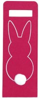 Geschenk Tasche aus Filz Hase mit Bommel 41x14,5cm Pink