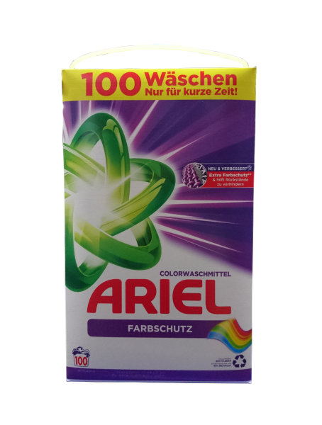 Ariel Color Waschpulver 6,5 Kilogramm 100 Wäschen Vorderansicht
