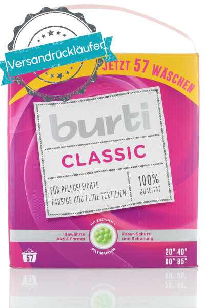 Burti Classic Waschmittel Pulver 57 Wäschen Vorderansicht