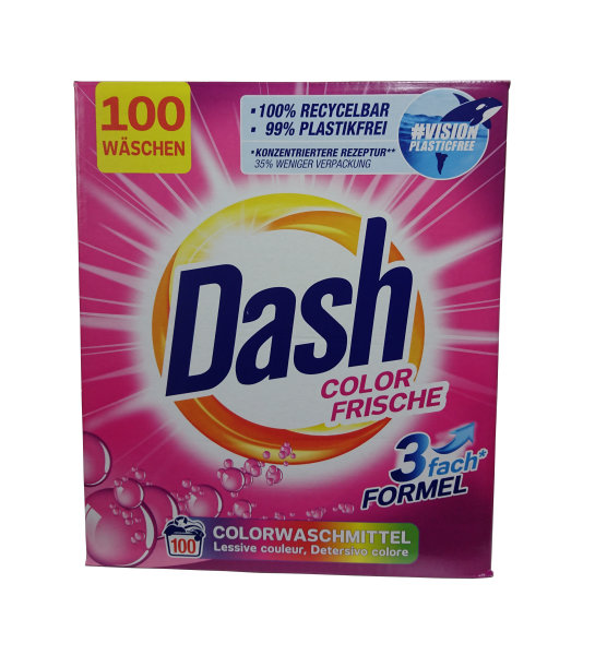 Dash Color Frische Pulver 100 Wäschen 6 Kilogramm Inhaltsangabe Rückansicht
